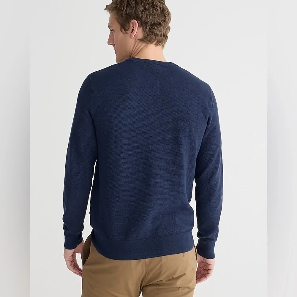 New J Crew Cotton piqué-stitch crewneck sweater Item BM043
